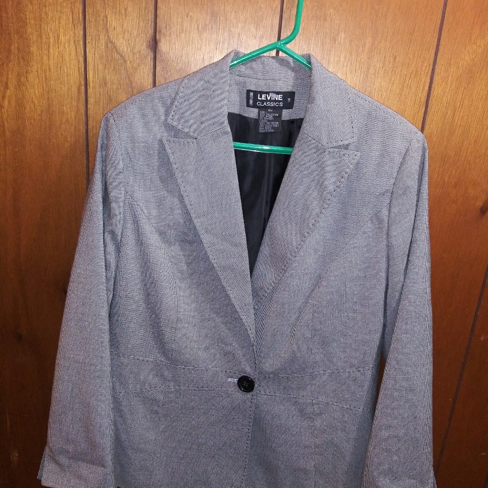 16W Larry Levine black&white blazer